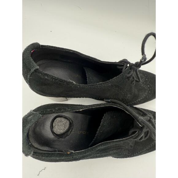 Tommy Hilfiger Black Suede Oxford Shoes, Sz 8M - Picture 6 of 8